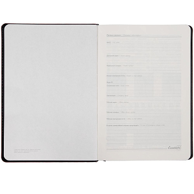 Ежедневник Alanis, недатированный, черный с красным