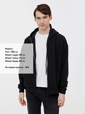 Толстовка унисекс оверсайз на молнии Zippy Terry, черная