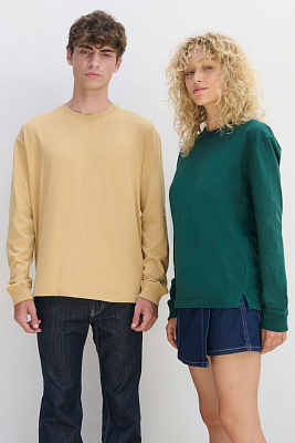 Футболка унисекс с длинным рукавом Pioneer LSL, темно-зеленая