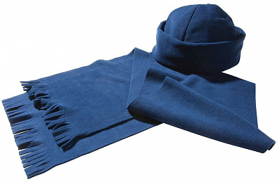 Комплект Unit Fleecy: шарф и шапка  (Синий)