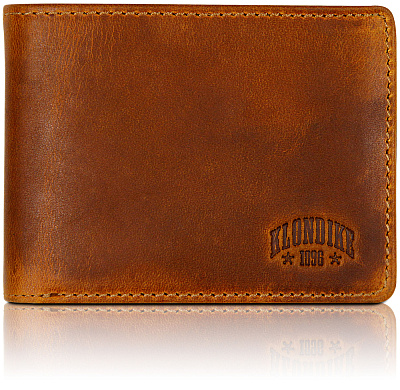 Бумажник KLONDIKE DIGGER «Angus», натуральная кожа в коньячном цвете, 12 х 9 x 2,5 см (Коричневый)