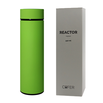 Термос Reactor софт-тач с датчиком температуры (салатовый)