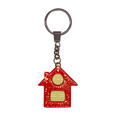 Брелок Дом (красный с золотом)