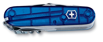 Нож перочинный VICTORINOX Swiss Champ, 91 мм, 33 функции, полупрозрачный синий (Синий)