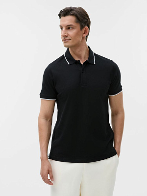 Рубашка поло унисекс Palermo, черная с белым