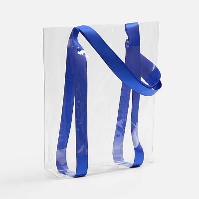 Шопер Clear Fest, ver.2  с синими ручками (Прозрачный)