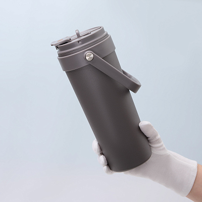 Термокружка вакуумная Соло (Solo), серая