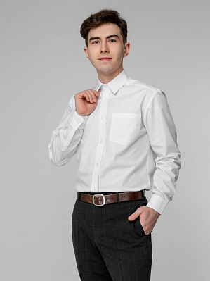 Рубашка мужская с длинным рукавом Collar, белая (Белый)