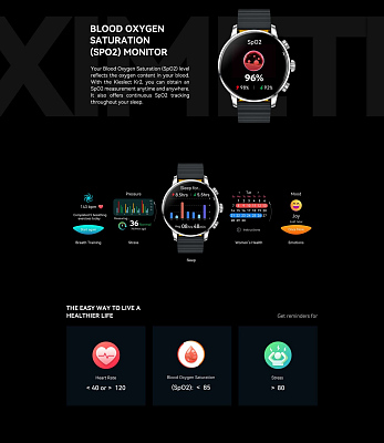 Смарт-часы Kieslect Calling Watch Kr2, серебро