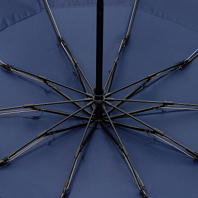 Зонт обратного сложения twoGether с двойным куполом, темно-синий