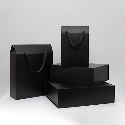 Подарочная коробка-пакет универсальная малая, черная