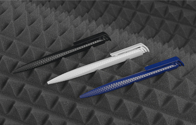 Ручка шариковая TRIAS CARBON, белый, темно-синий