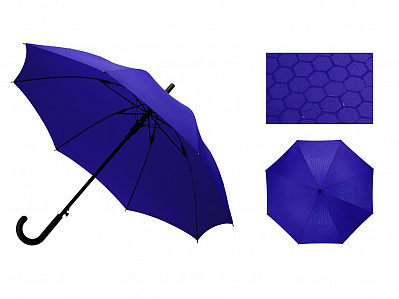 Зонт-трость полуавтомат Wetty с проявляющимся рисунком (Синий)