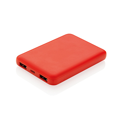 Карманный внешний аккумулятор на 5000 мАч (Красный;)
