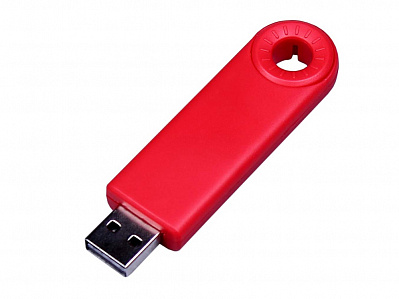 USB 2.0- флешка промо на 32 Гб прямоугольной формы, выдвижной механизм (Красный)
