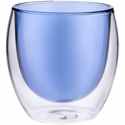 Стакан с двойными стенками Glass Bubble  (Синий)