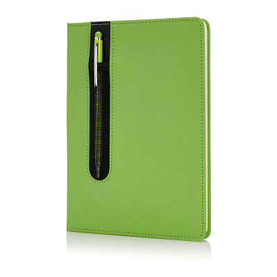 Блокнот для записей Deluxe формата A5 и ручка-стилус (Зеленый;)