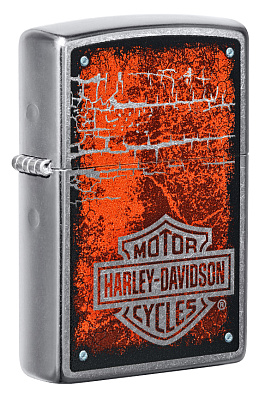 Зажигалка ZIPPO Harley-Davidson® с покрытием Street Chrome™, латунь/сталь, серебристая, 38x13x57 мм (Серебристый)