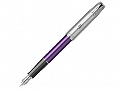 Ручка перьевая Parker Sonnet Essentials Violet SB Steel CT (Серебристый, фиолетовый)