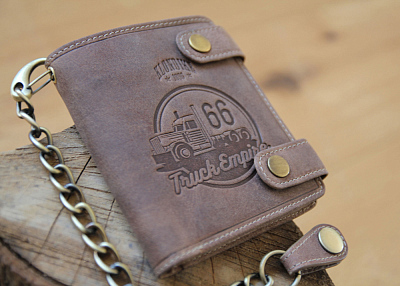 Бумажник KLONDIKE «Tim Truck», натуральная кожа в светло-коричневом цвете, 11,5 х 12,5 х 3 см