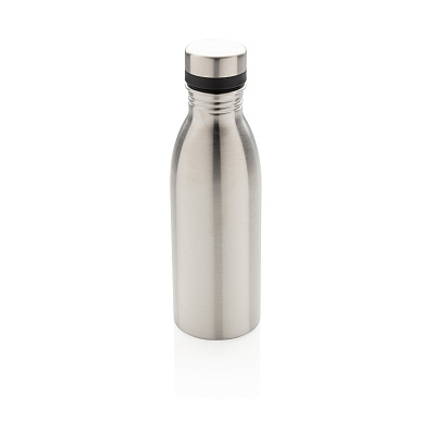 Бутылка для воды Deluxe из переработанной нержавеющей стали, 500 мл (Серебряный;)