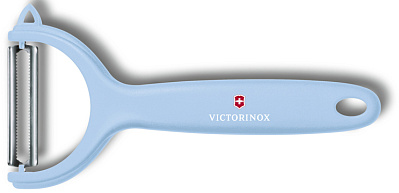 Нож для чистки томатов и киви VICTORINOX, двусторонее зубчатое лезвие, голубая рукоять (Голубой)