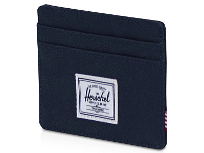 Herschel Charlie держатель для карт с RFID-защитой из переработанного материала (Синий нейви)