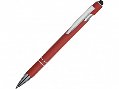 Ручка-стилус металлическая шариковая Sway soft-touch (Красный/серебристый)