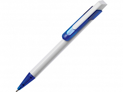 Ручка пластиковая шариковая Бавария (Белый/ синий)