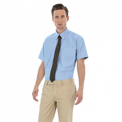 Рубашка мужская с коротким рукавом Oxford SSL/men  (Голубой)