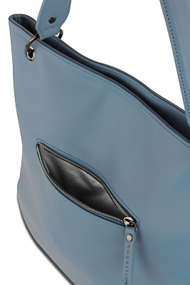 Сумка-хобо BUGATTI Almata, голубая, полиуретан, 41х11х32 см