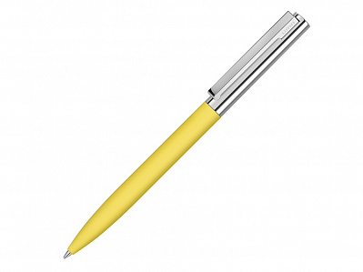 Ручка металлическая шариковая Bright GUM soft-touch с зеркальной гравировкой (Желтый)