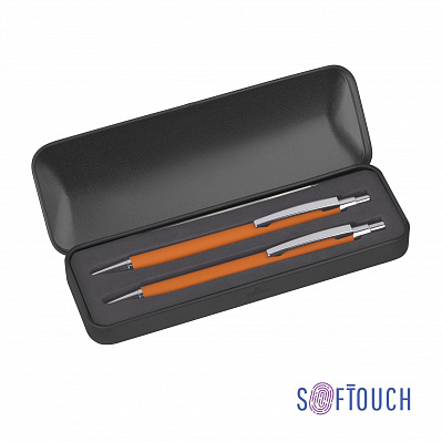 Набор "Ray" (ручка+карандаш), покрытие soft touch  (Оранжевый)