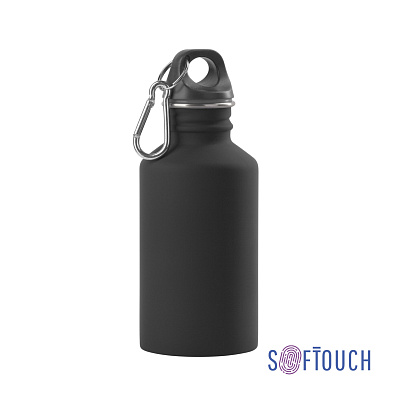 Бутылка для воды "Финиш", покрытие soft touch 500 мл  (Черный)