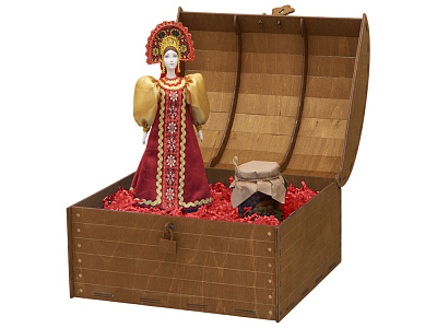 Подарочный набор: кукла фарфоровая, мёд с гецким орехом