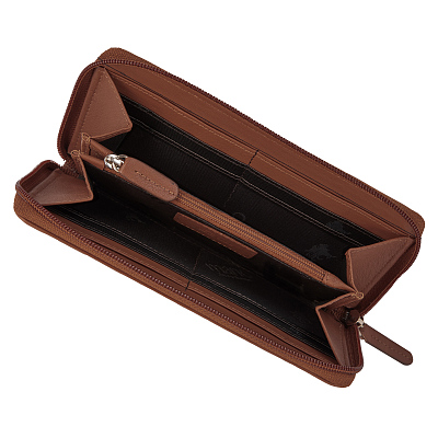 Кошелек Mano "Don Leonardo", с RFID защитой, натуральная кожа в коньячном цвете, 19 х 2 х 10,5 см