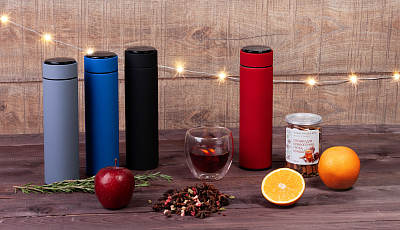 Набор подарочный "Pleasure": термос "Бостон next", специи, красный