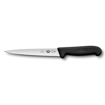 Нож филейный VICTORINOX Fibrox с гибким лезвием 18 см, чёрный (Черный)