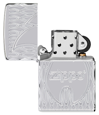 Зажигалка ZIPPO Armor® с покрытием High Polish Chrome, латунь/сталь, серебристая, 38x13x57 мм