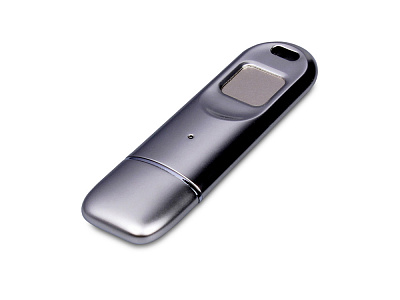 USB 3.0-флешка на 256 Гб со сканером отпечатков пальцев в подарочной упаковке (Серебристый)