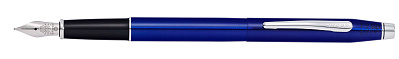 Перьевая ручка Cross Classic Century Translucent Blue Lacquer, цвет ярко-синий, перо - сталь, тонкое (Синий)