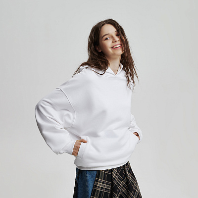 Худи оверсайз унисекс FUSION , размер 3XL/4XL (Белый)