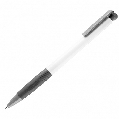 N13, ручка шариковая с грипом, пластик  (Белый, серый)
