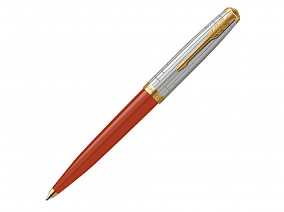 Ручка шариковая Parker 51 Premium (Красный, серебристый, золотистый)