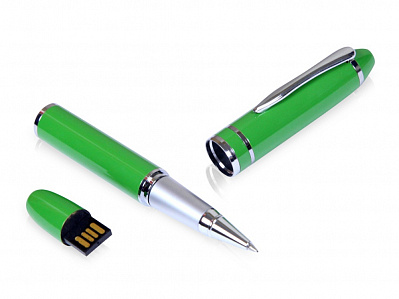 USB 2.0- флешка на 64 Гб в виде ручки с мини чипом (Зеленый)