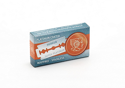 Набор бритвенный MERKUR, 3 предмета: станок Т- образный, подставка, лезвия (10 шт)