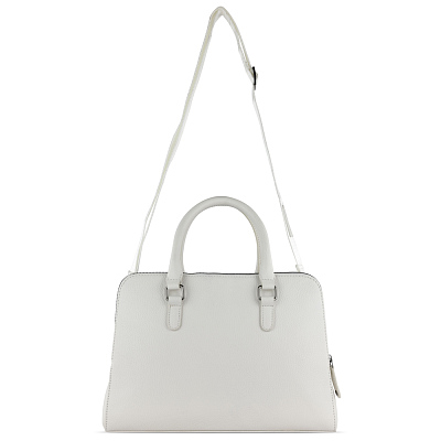 Сумка женская BUGATTI Elsa, белая, воловья кожа/полиэстер, 32х13х22 см