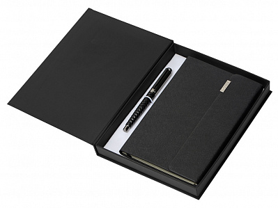 Подарочный набор Tactical Dark: блокнот А5, ручка роллер (Черный)