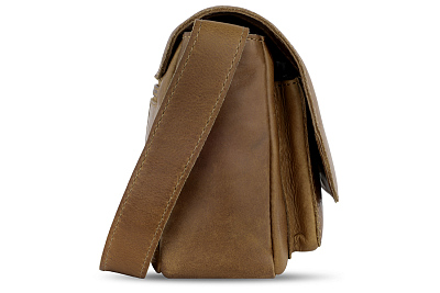 Сумка через плечо KLONDIKE RUSH «Monika», натуральная кожа в коньячном цвете, 20 х 15,5 х 8 см