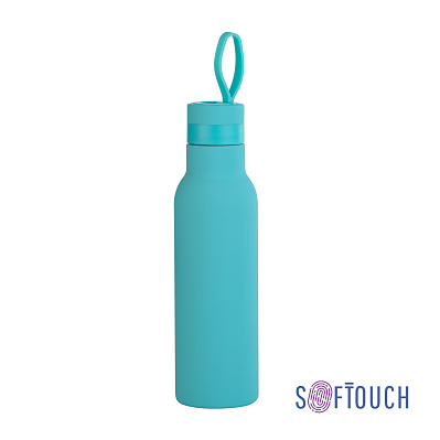 Бутылка для воды "Фитнес" 700 мл, покрытие soft touch  (Бирюзовый)